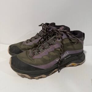 Merrell Women's Ankle Boot Hike Trail Purple Green Moab Speed Mid Goretex 8